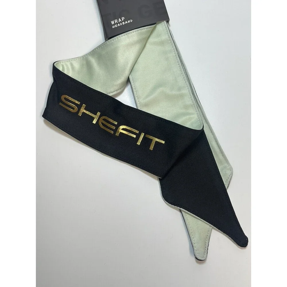 SHEFIT Wrap Headband In Black & Mint New